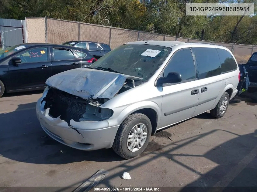 2006 Dodge Grand Caravan Se VIN: 1D4GP24R96B685954 Lot: 40593676