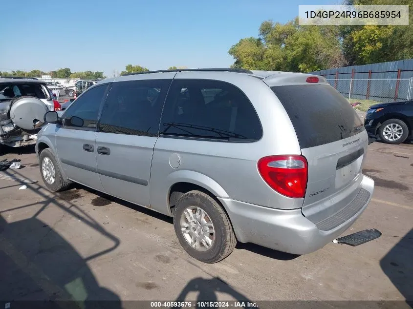 2006 Dodge Grand Caravan Se VIN: 1D4GP24R96B685954 Lot: 40593676