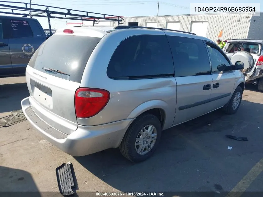 2006 Dodge Grand Caravan Se VIN: 1D4GP24R96B685954 Lot: 40593676