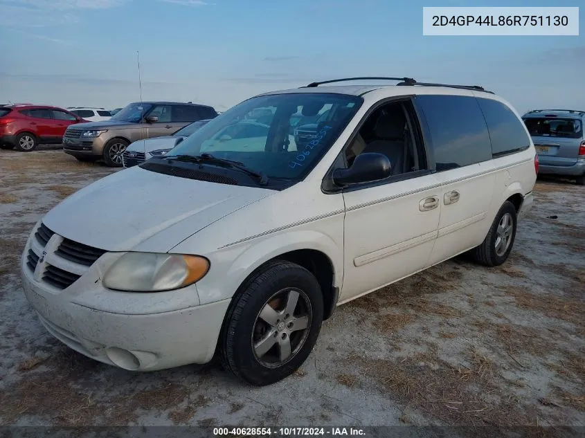 2006 Dodge Grand Caravan Sxt VIN: 2D4GP44L86R751130 Lot: 40628554