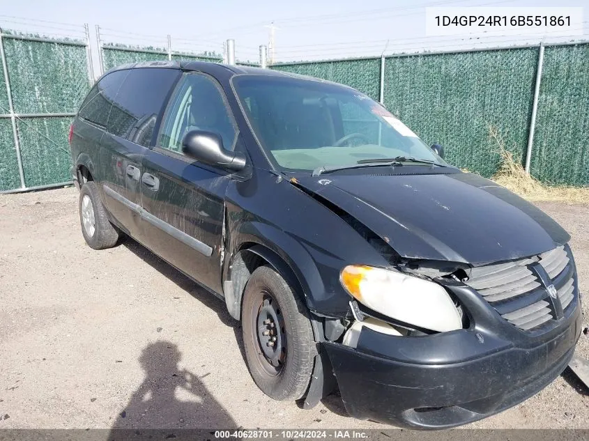 2006 Dodge Grand Caravan VIN: 1D4GP24R16B551861 Lot: 40628701