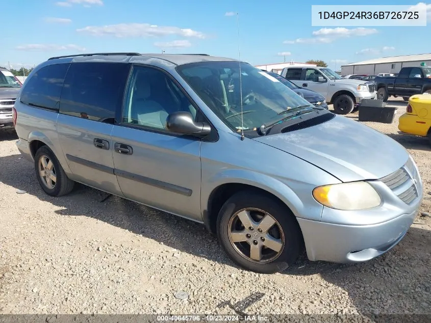 2006 Dodge Grand Caravan Se VIN: 1D4GP24R36B726725 Lot: 40645796