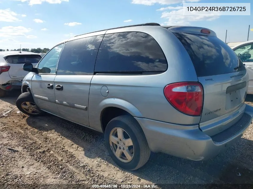 2006 Dodge Grand Caravan Se VIN: 1D4GP24R36B726725 Lot: 40645796