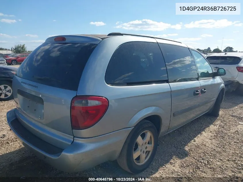 2006 Dodge Grand Caravan Se VIN: 1D4GP24R36B726725 Lot: 40645796