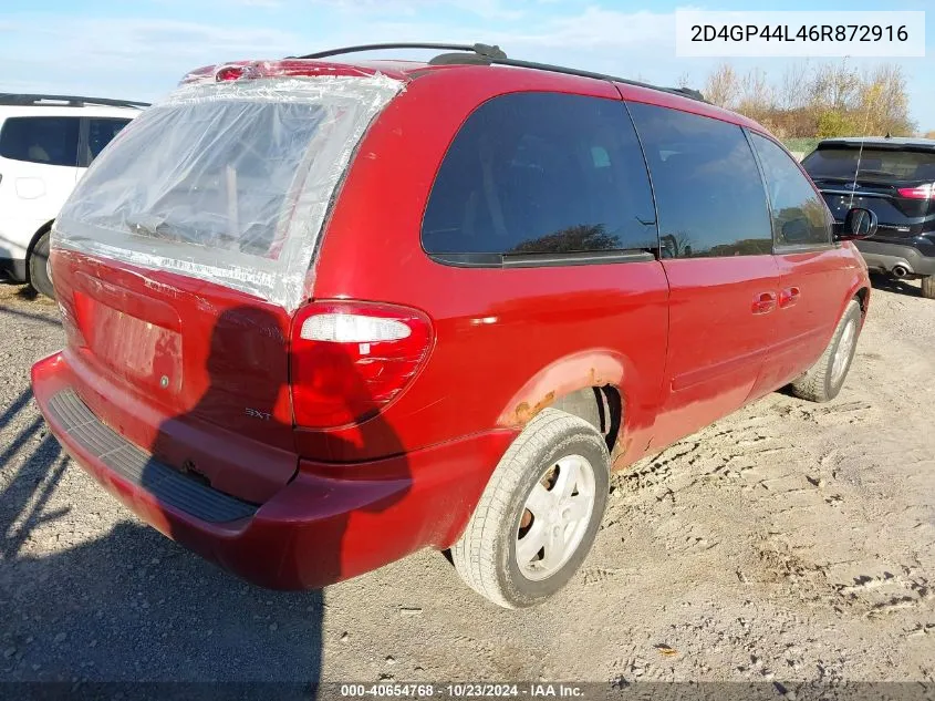 2006 Dodge Grand Caravan Sxt VIN: 2D4GP44L46R872916 Lot: 40654768