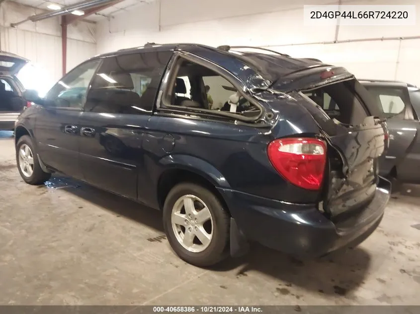 2006 Dodge Grand Caravan Sxt VIN: 2D4GP44L66R724220 Lot: 40658386