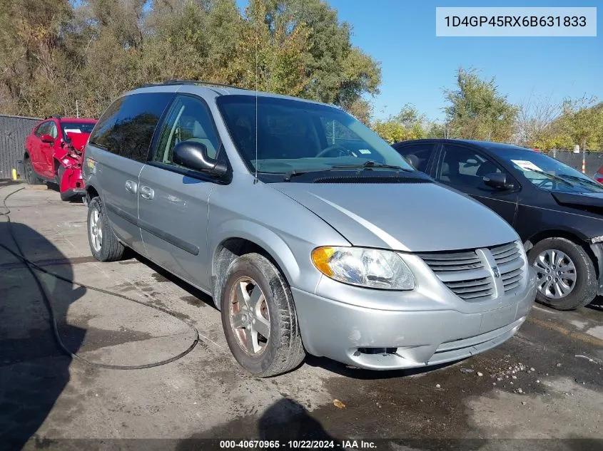 2006 Dodge Caravan Sxt VIN: 1D4GP45RX6B631833 Lot: 40670965