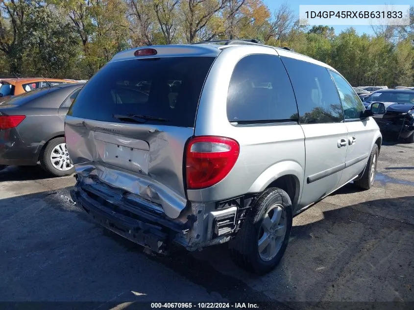 2006 Dodge Caravan Sxt VIN: 1D4GP45RX6B631833 Lot: 40670965