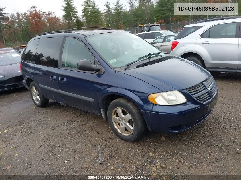 2006 Dodge Caravan Sxt VIN: 1D4GP45R36B502123 Lot: 40707250