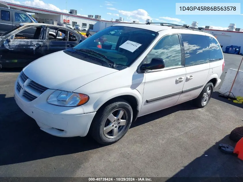 2006 Dodge Caravan Sxt VIN: 1D4GP45R86B563578 Lot: 40739424