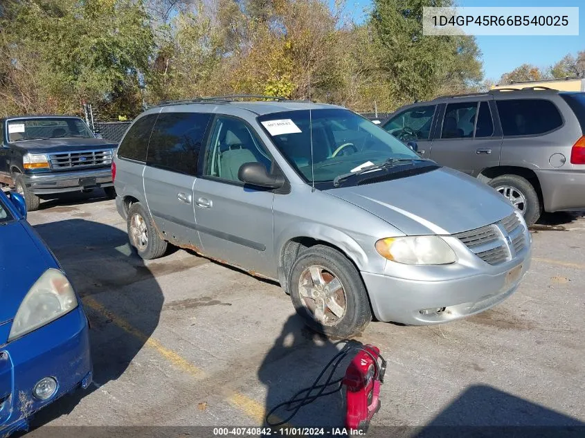 2006 Dodge Caravan Sxt VIN: 1D4GP45R66B540025 Lot: 40740842