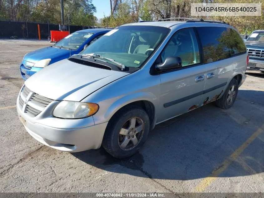 2006 Dodge Caravan Sxt VIN: 1D4GP45R66B540025 Lot: 40740842