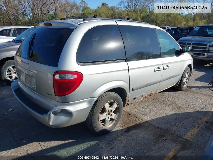 2006 Dodge Caravan Sxt VIN: 1D4GP45R66B540025 Lot: 40740842