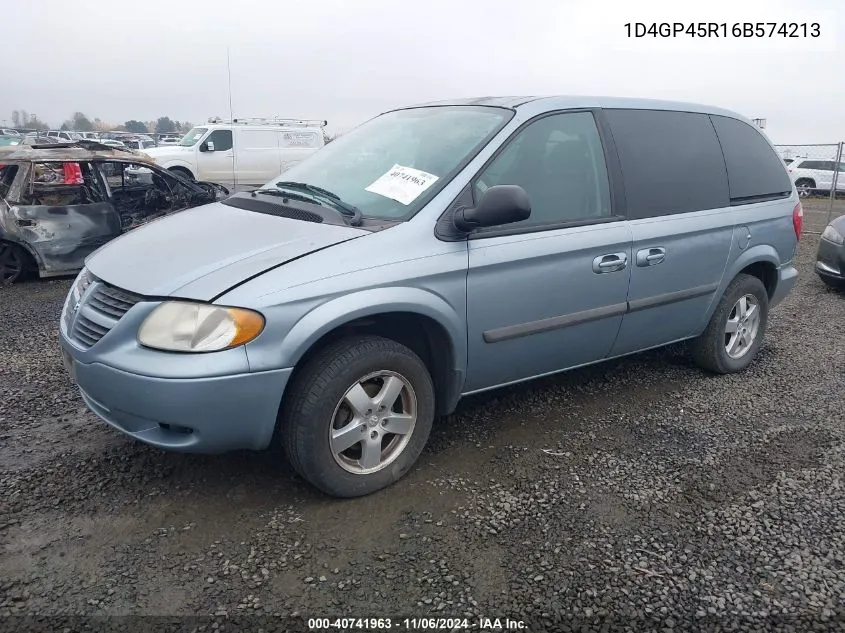 2006 Dodge Caravan Sxt VIN: 1D4GP45R16B574213 Lot: 40741963