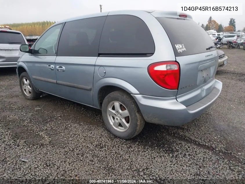 2006 Dodge Caravan Sxt VIN: 1D4GP45R16B574213 Lot: 40741963