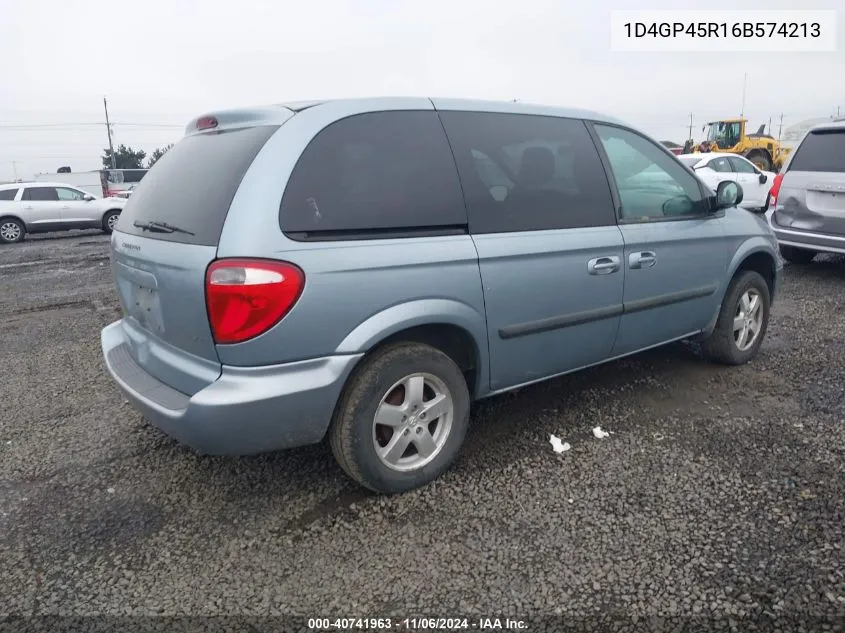 2006 Dodge Caravan Sxt VIN: 1D4GP45R16B574213 Lot: 40741963