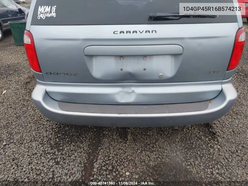 2006 Dodge Caravan Sxt VIN: 1D4GP45R16B574213 Lot: 40741963