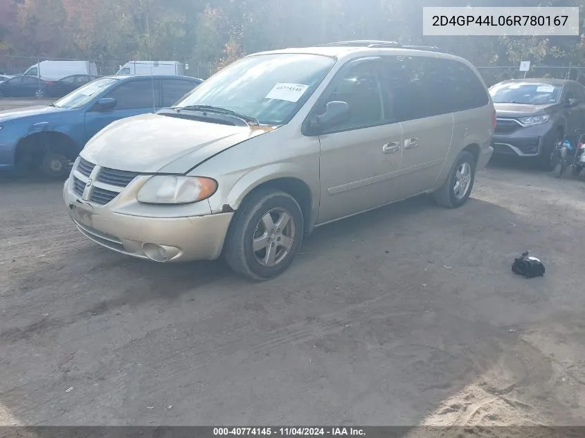 2006 Dodge Grand Caravan Sxt VIN: 2D4GP44L06R780167 Lot: 40774145