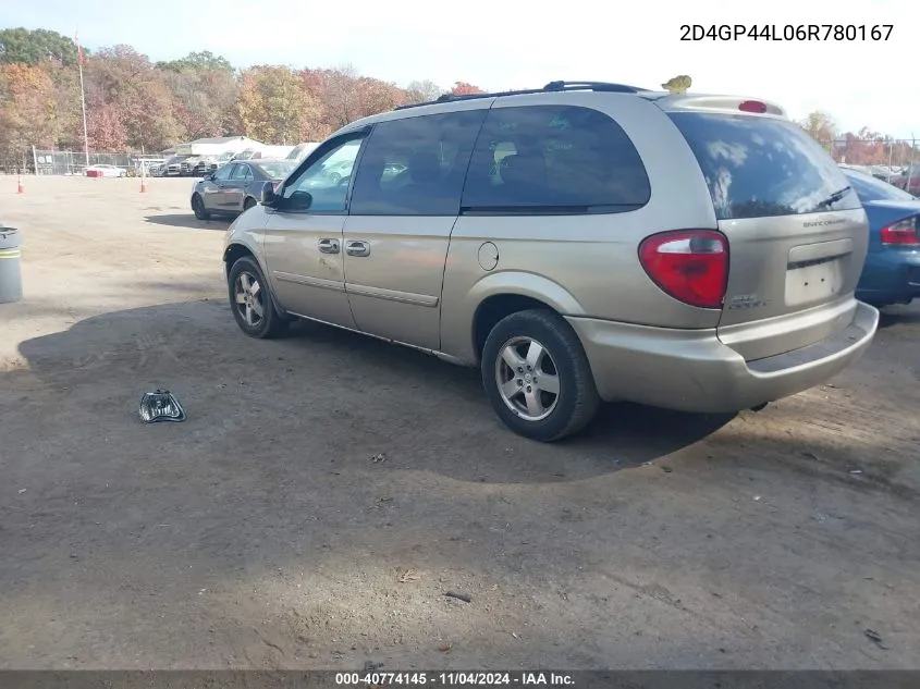 2006 Dodge Grand Caravan Sxt VIN: 2D4GP44L06R780167 Lot: 40774145