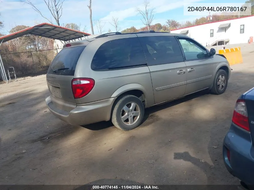 2006 Dodge Grand Caravan Sxt VIN: 2D4GP44L06R780167 Lot: 40774145