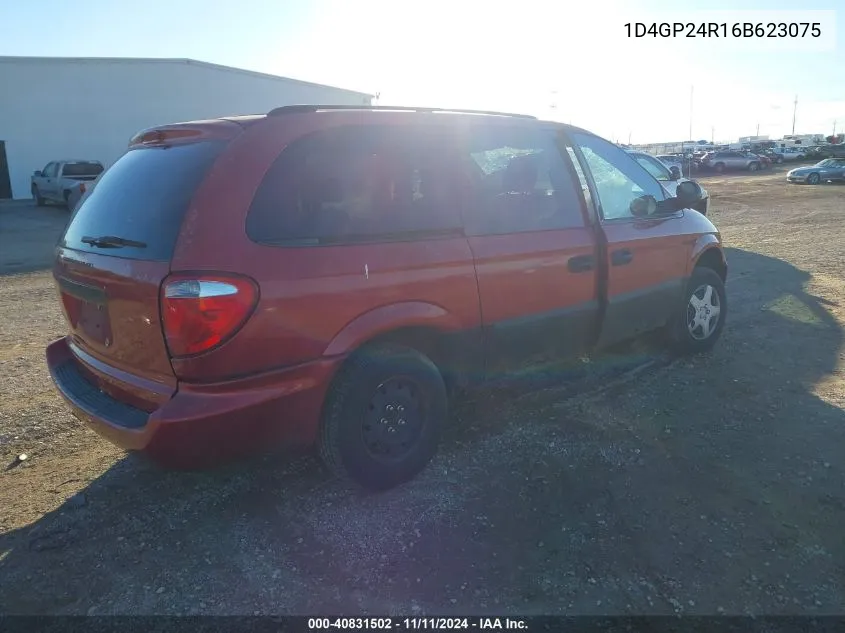 2006 Dodge Grand Caravan Se VIN: 1D4GP24R16B623075 Lot: 40831502