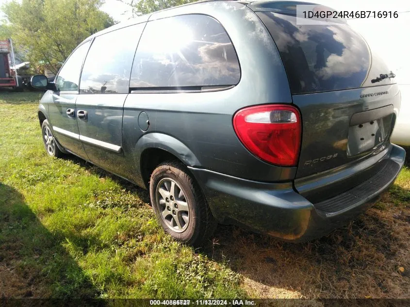 2006 Dodge Grand Caravan Se VIN: 1D4GP24R46B716916 Lot: 40866727