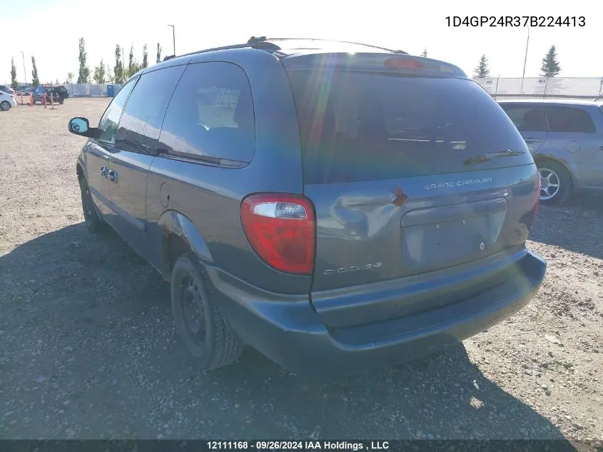 2007 Dodge Grand Caravan Se VIN: 1D4GP24R37B224413 Lot: 12111168