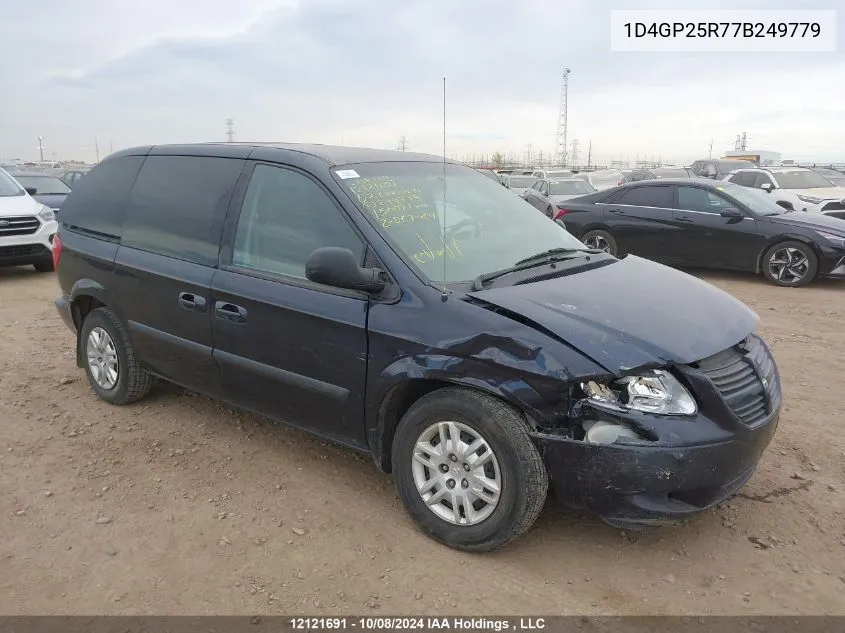 2007 Dodge Caravan Se VIN: 1D4GP25R77B249779 Lot: 12121691