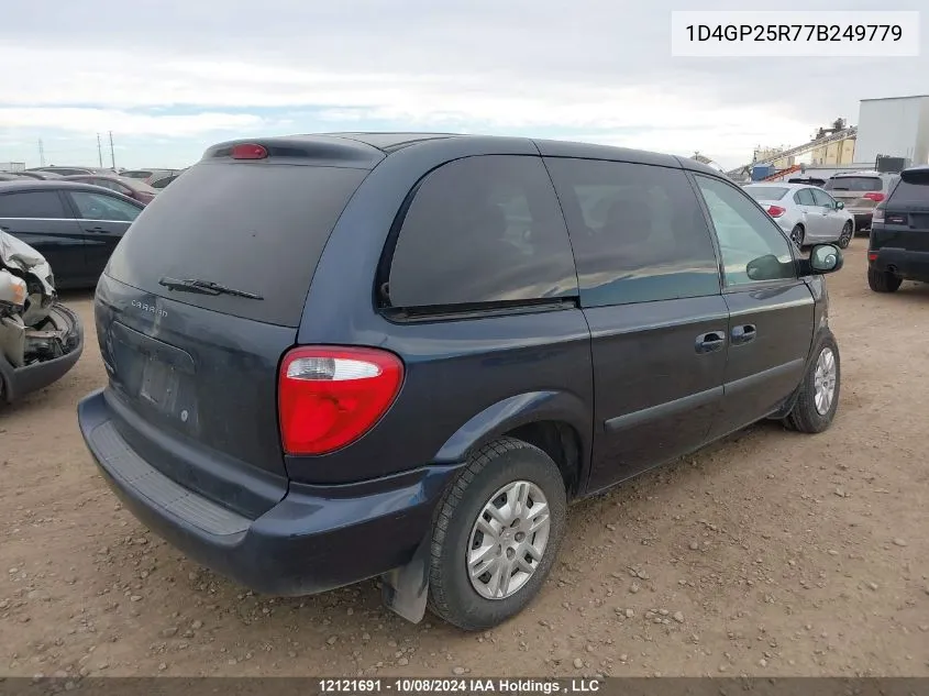 2007 Dodge Caravan Se VIN: 1D4GP25R77B249779 Lot: 12121691