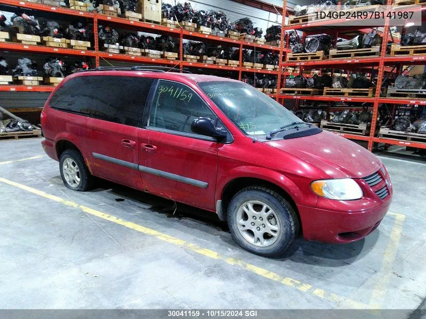 2007 Dodge Grand Caravan Se VIN: 1D4GP24R97B141987 Lot: 30041159