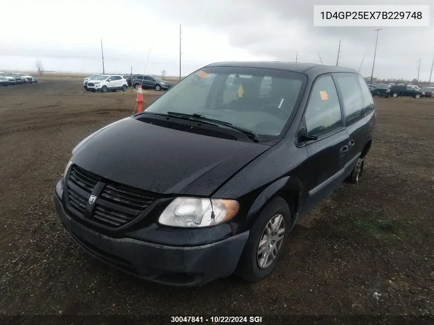 2007 Dodge Caravan Se VIN: 1D4GP25EX7B229748 Lot: 30047841