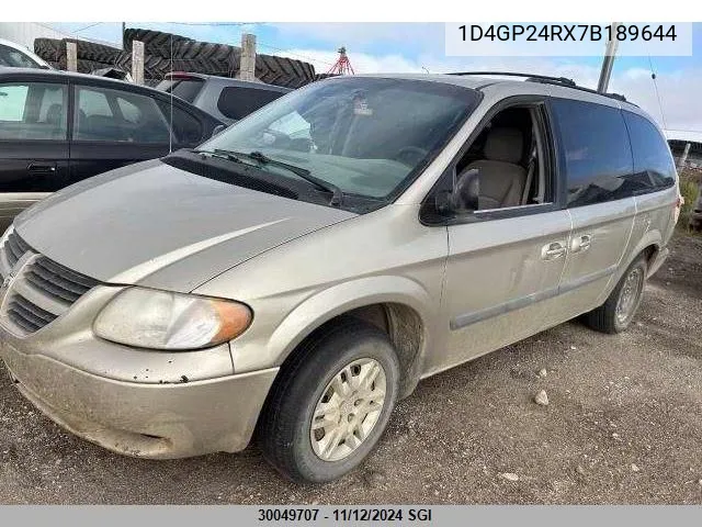 2007 Dodge Grand Caravan Se VIN: 1D4GP24RX7B189644 Lot: 30049707