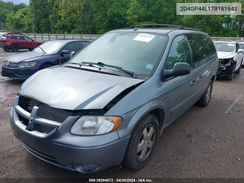 2D4GP44L17R181943 2007 Dodge Grand Caravan Sxt