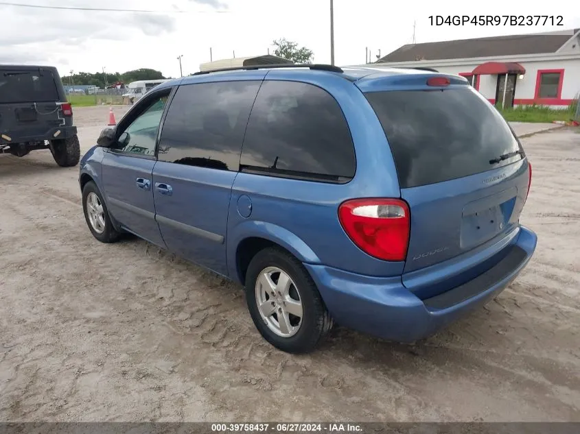 2007 Dodge Caravan Sxt VIN: 1D4GP45R97B237712 Lot: 39758437