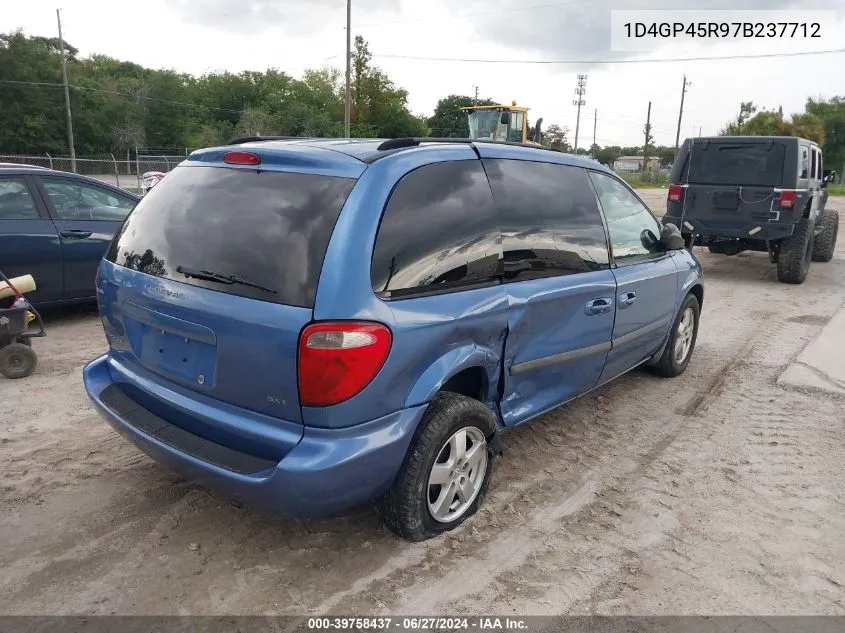 2007 Dodge Caravan Sxt VIN: 1D4GP45R97B237712 Lot: 39758437