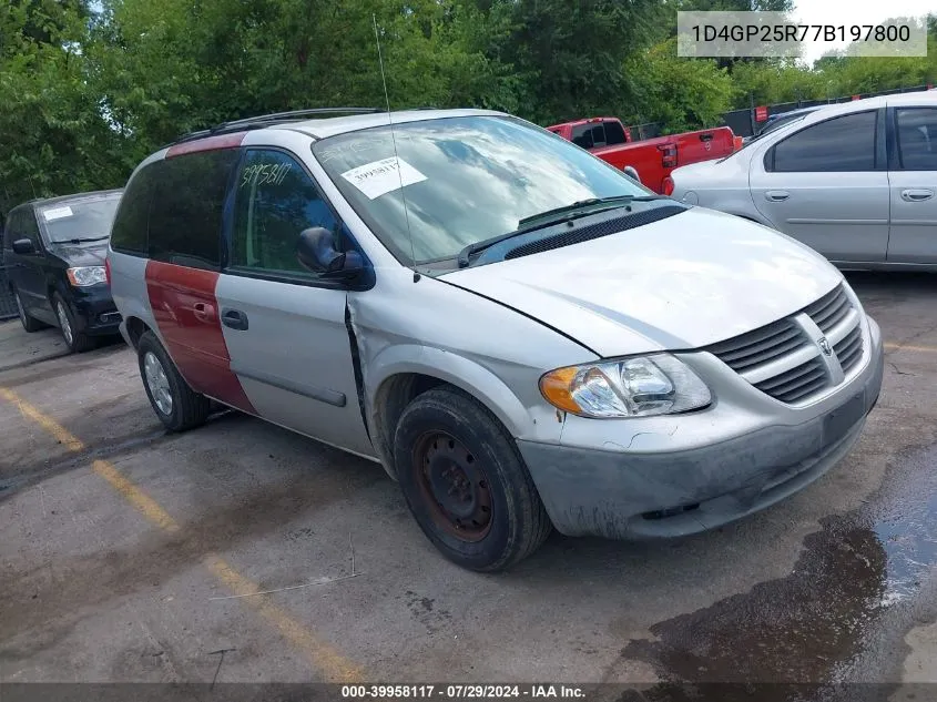 2007 Dodge Caravan Se VIN: 1D4GP25R77B197800 Lot: 39958117