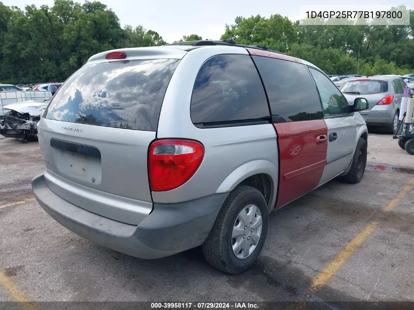 2007 Dodge Caravan Se VIN: 1D4GP25R77B197800 Lot: 39958117