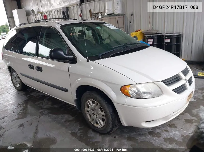 2007 Dodge Grand Caravan Se VIN: 1D4GP24R47B171088 Lot: 40068636