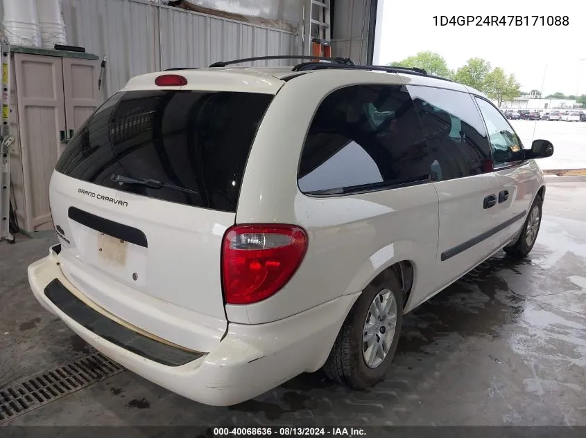 1D4GP24R47B171088 2007 Dodge Grand Caravan Se