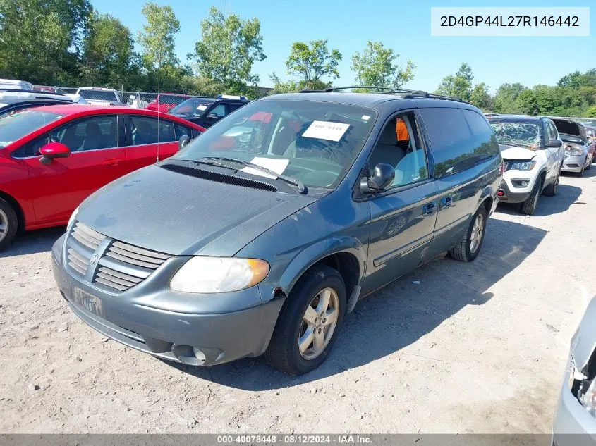 2007 Dodge Grand Caravan Sxt VIN: 2D4GP44L27R146442 Lot: 40078448