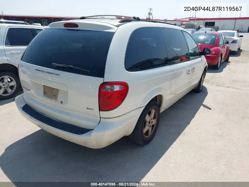 2D4GP44L87R119567 2007 Dodge Grand Caravan Sxt