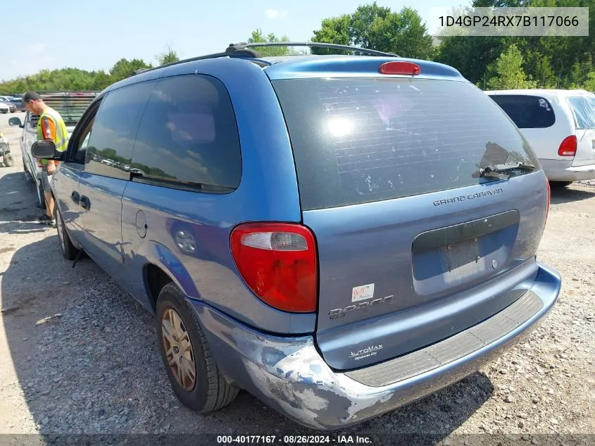 2007 Dodge Grand Caravan Se VIN: 1D4GP24RX7B117066 Lot: 40177167