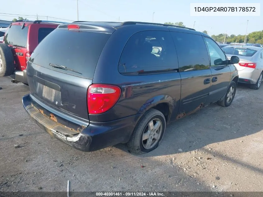 2007 Dodge Grand Caravan Se VIN: 1D4GP24R07B178572 Lot: 40301461