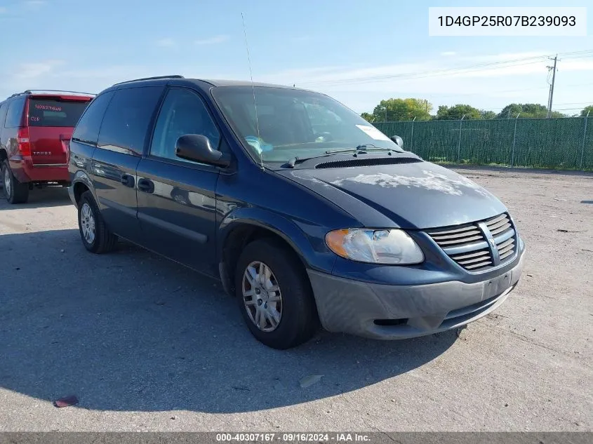 2007 Dodge Caravan Se VIN: 1D4GP25R07B239093 Lot: 40307167