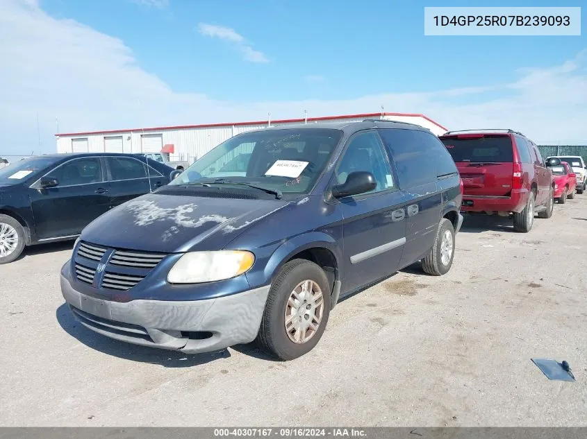 2007 Dodge Caravan Se VIN: 1D4GP25R07B239093 Lot: 40307167