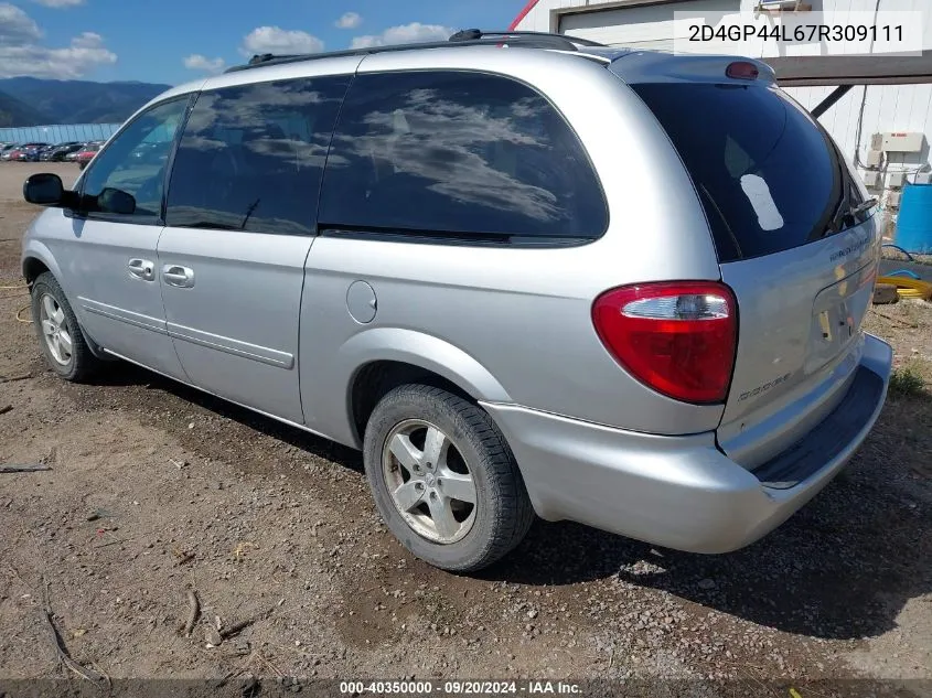 2007 Dodge Grand Caravan Sxt VIN: 2D4GP44L67R309111 Lot: 40350000