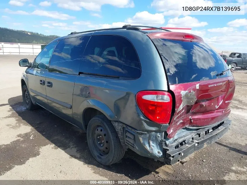 2007 Dodge Grand Caravan Se VIN: 1D8GP24RX7B139695 Lot: 40359933