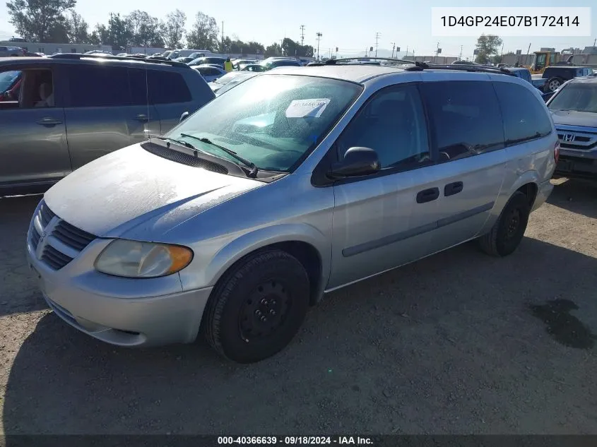 2007 Dodge Grand Caravan Se VIN: 1D4GP24E07B172414 Lot: 40366639