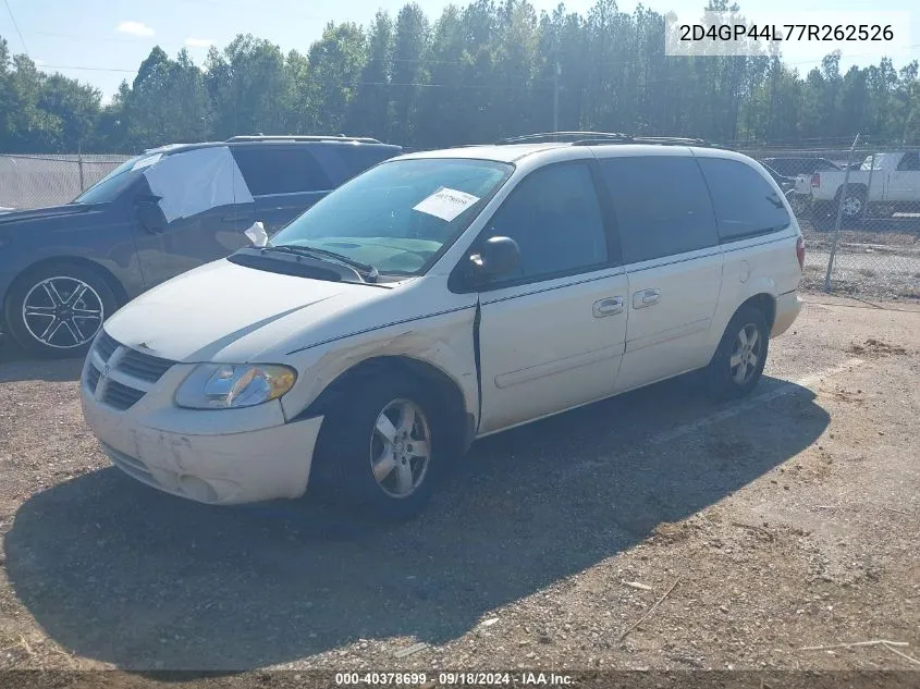 2007 Dodge Grand Caravan Sxt VIN: 2D4GP44L77R262526 Lot: 40378699