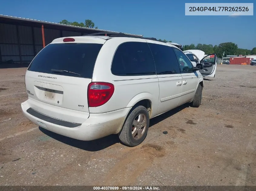 2007 Dodge Grand Caravan Sxt VIN: 2D4GP44L77R262526 Lot: 40378699